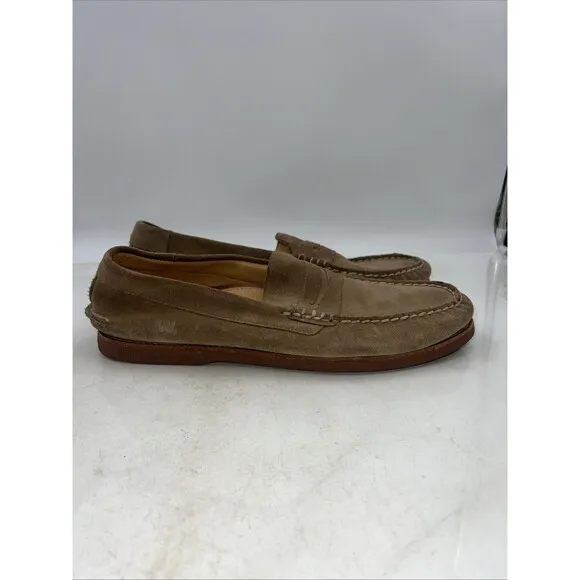 Sperry Shoes Mens Sz 12 Brown Suede Leather Upper Gold Cup Casual Loafer Shoes