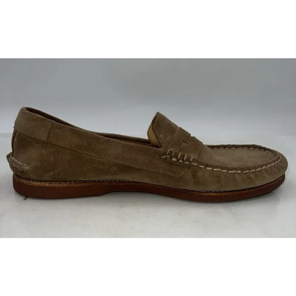 Sperry Shoes Mens Sz 12 Brown Suede Leather Upper Gold Cup Casual Loafer Shoes