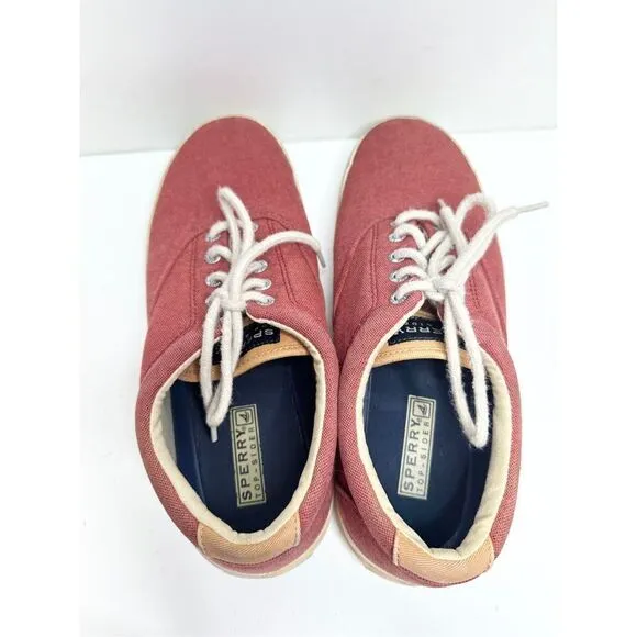 Sperry Sneakers Mens Size 9.5 Halyard Burgundy Corduroy Shoes