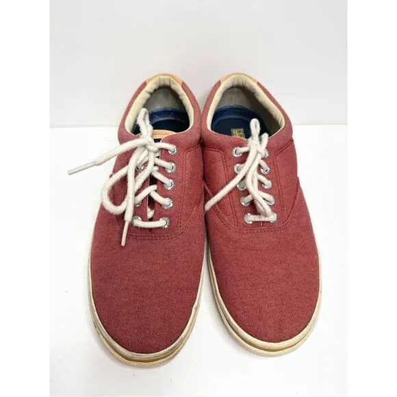 Sperry Sneakers Mens Size 9.5 Halyard Burgundy Corduroy Shoes