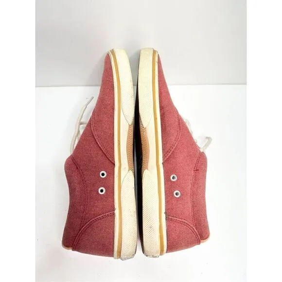 Sperry Sneakers Mens Size 9.5 Halyard Burgundy Corduroy Shoes