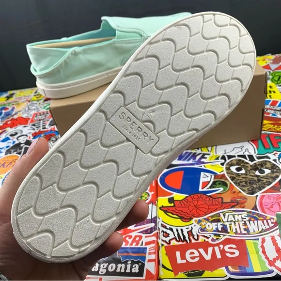 Sperry Top-Sider Slip On Mint Green Womens Various Sizes