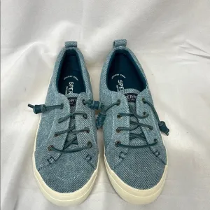Sperry top slider memory foam textile rawhide laces tennis shoes size 8