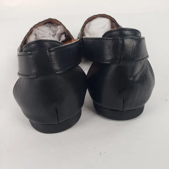 Spring Step Delorse Genuine Leather Slip-On Flat Shoes Black size 38