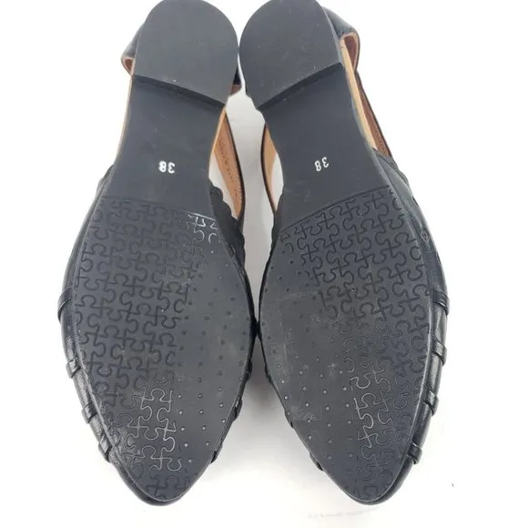 Spring Step Delorse Genuine Leather Slip-On Flat Shoes Black size 38
