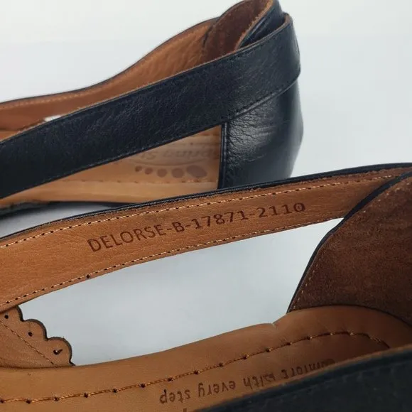 Spring Step Delorse Genuine Leather Slip-On Flat Shoes Black size 38
