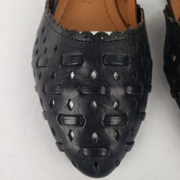 Spring Step Delorse Genuine Leather Slip-On Flat Shoes Black size 38
