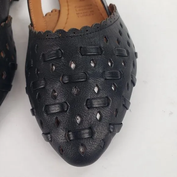 Spring Step Delorse Genuine Leather Slip-On Flat Shoes Black size 38