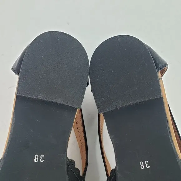 Spring Step Delorse Genuine Leather Slip-On Flat Shoes Black size 38