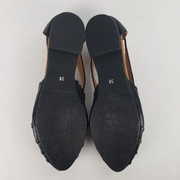Spring Step Delorse Genuine Leather Slip-On Flat Shoes Black size 38
