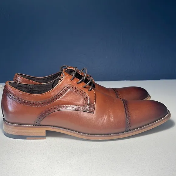 STACY ADAMS Dickinson Memory Foam Men’s Shoes Cognac Size 11