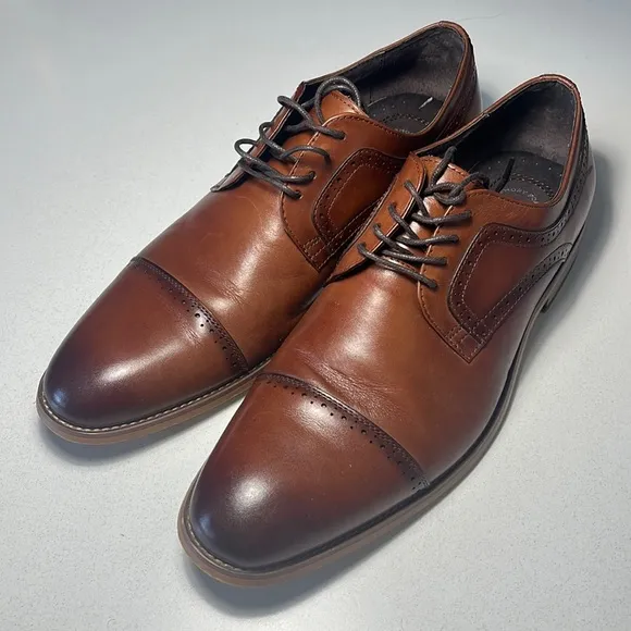 STACY ADAMS Dickinson Memory Foam Men’s Shoes Cognac Size 11