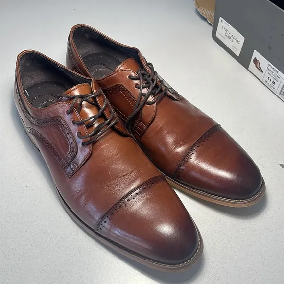 STACY ADAMS Dickinson Memory Foam Men’s Shoes Cognac Size 11