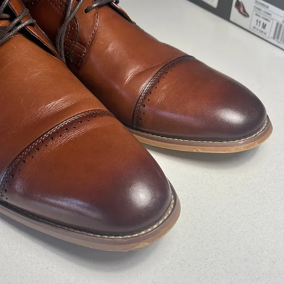 STACY ADAMS Dickinson Memory Foam Men’s Shoes Cognac Size 11