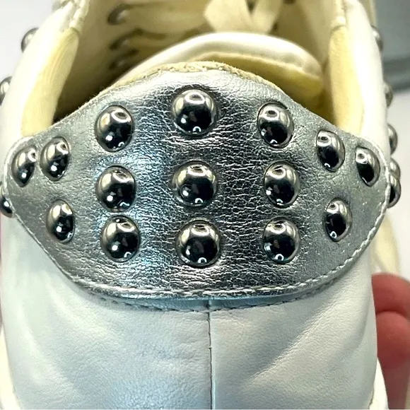 Steve Madden Belle Rainbow and Studded Platform Sneakers White Size 7.5