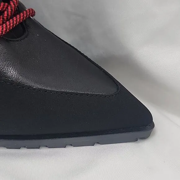STEVE MADDEN KAREY ANKLE BOOTS BLACK SUEDE ZIP CLOSURE LACE-UPS 10 NWOB