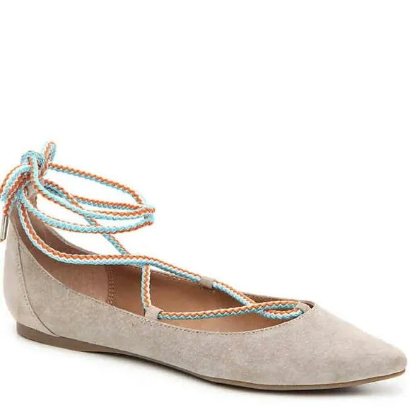 Steve Madden lace up flat 8 - ankle tie suede boho shoes