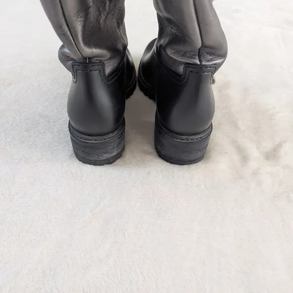 Stuart Weitzman Bearwear Silver Leather Pom Pom Water Resistant Boots-7.5