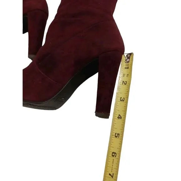 Stuart Weitzman BURGHANDY Over The Knee Boots Sz 8M Suede Leather Highland $980