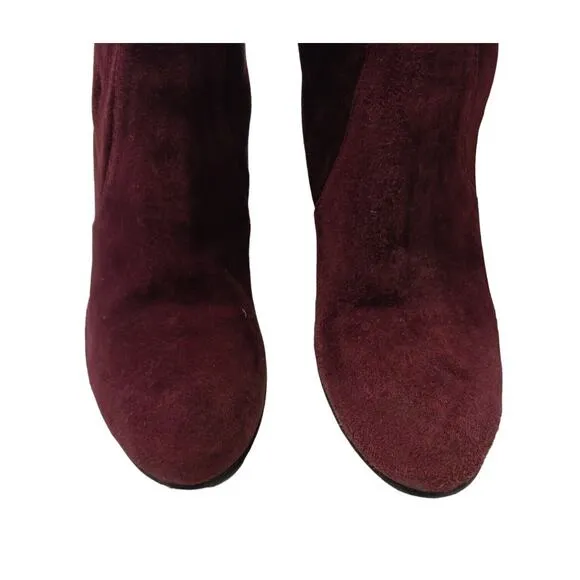 Stuart Weitzman BURGHANDY Over The Knee Boots Sz 8M Suede Leather Highland $980