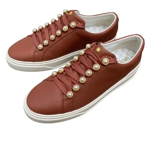Stuart Weitzman Excelsa Sneaker In Burgundy Red