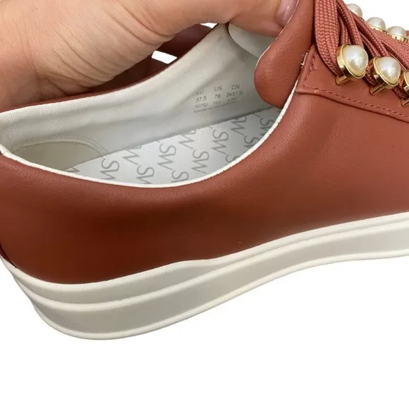 Stuart Weitzman Excelsa Sneaker In Burgundy Red