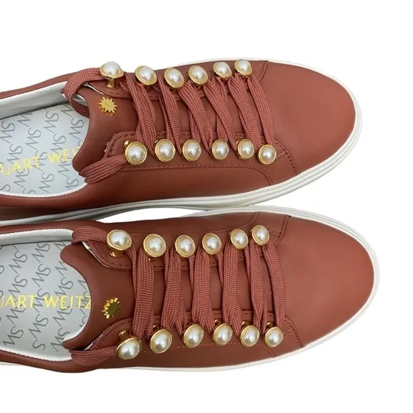 Stuart Weitzman Excelsa Sneaker In Burgundy Red