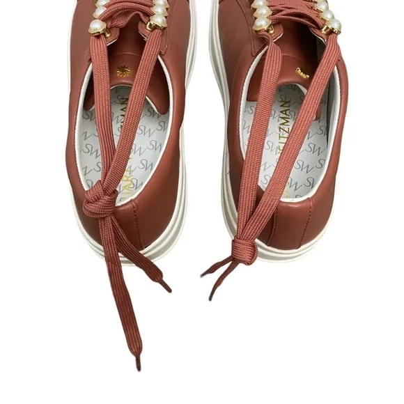 Stuart Weitzman Excelsa Sneaker In Burgundy Red