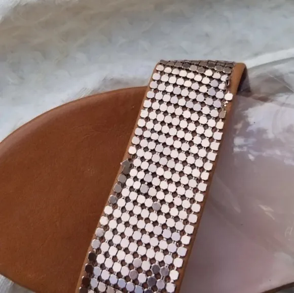 Stuart Weitzman  Leather and allumesh‎ sandals 9.5 NWD