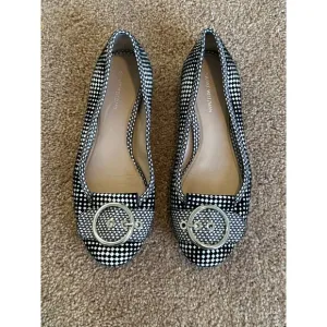 Stuart Weitzman LOVETAPA/BWH Optic Nappa Flats shoes  8M Black/White Plaid