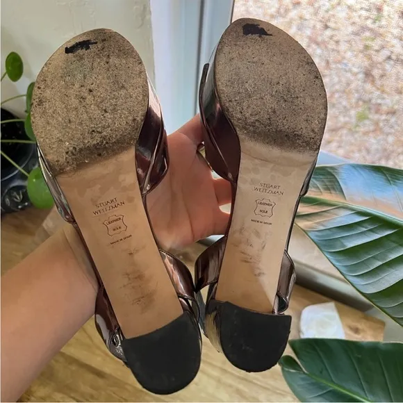 Stuart Weitzman Silver Platform Sandals