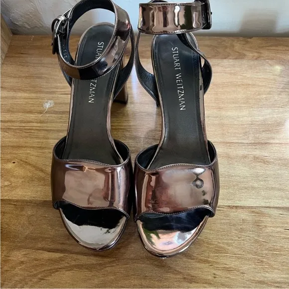 Stuart Weitzman Silver Platform Sandals