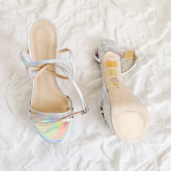 Stuart Weitzman Soiree Iridiscent Platform Sandals Size 9