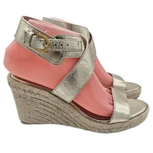 Stuart Weitzman Wedge Sandals Lexia Leather Ankle Strap Shoes Women’s 7 $375
