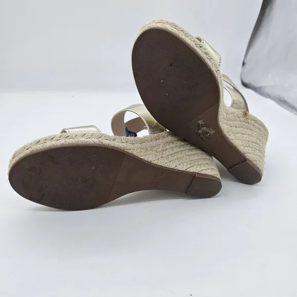 Stuart Weitzman Wedge Sandals Lexia Leather Ankle Strap Shoes Women’s 7 $375