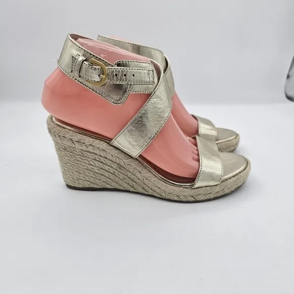 Stuart Weitzman Wedge Sandals Lexia Leather Ankle Strap Shoes Women’s 7 $375