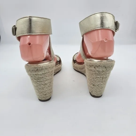 Stuart Weitzman Wedge Sandals Lexia Leather Ankle Strap Shoes Women’s 7 $375