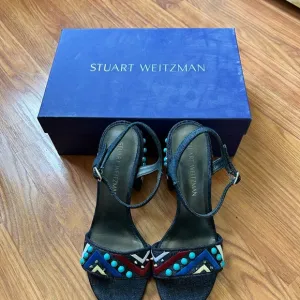 Stuart Weitzman Women's Navy Denim Sandals