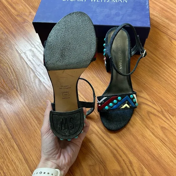 Stuart Weitzman Women's Navy Denim Sandals