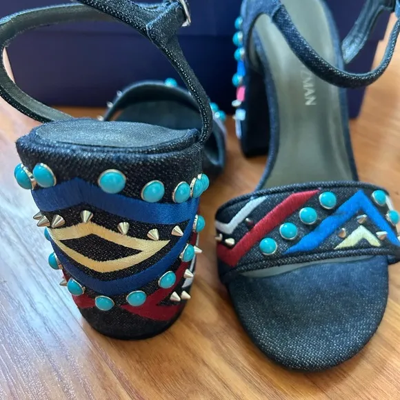 Stuart Weitzman Women's Navy Denim Sandals