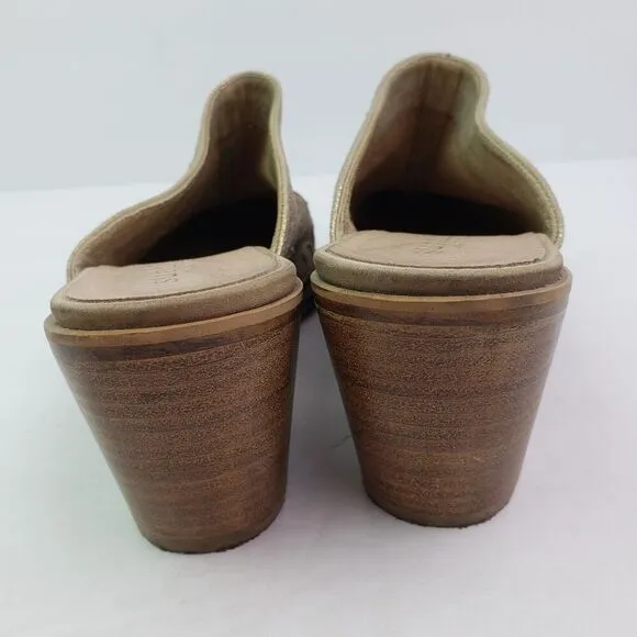 Sundance Womens Size EU 38 US 7 Tan Gold Leather Slip On Western Mule Shoes