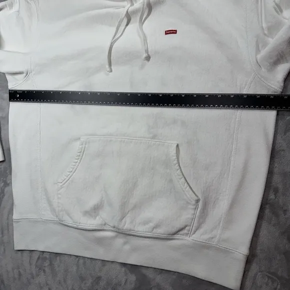 Supreme Small Box Logo Hooded Sweatshirt White Hoodie SIZE L *READ*