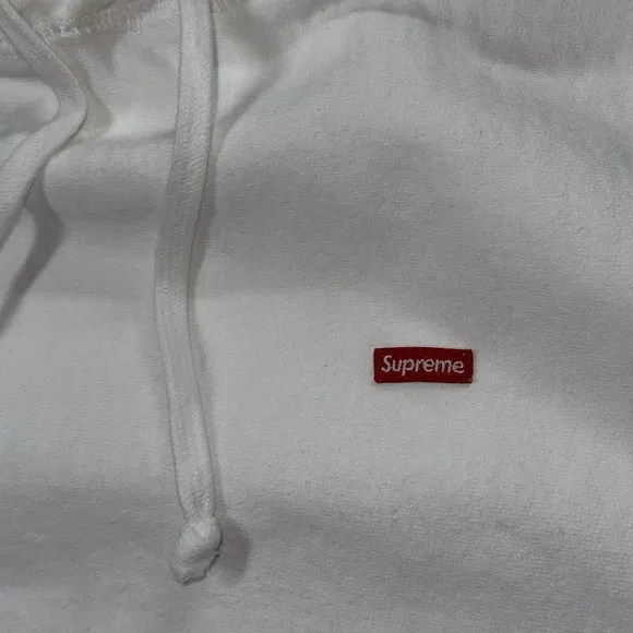 Supreme Small Box Logo Hooded Sweatshirt White Hoodie SIZE L *READ*