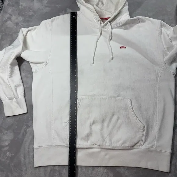 Supreme Small Box Logo Hooded Sweatshirt White Hoodie SIZE L *READ*