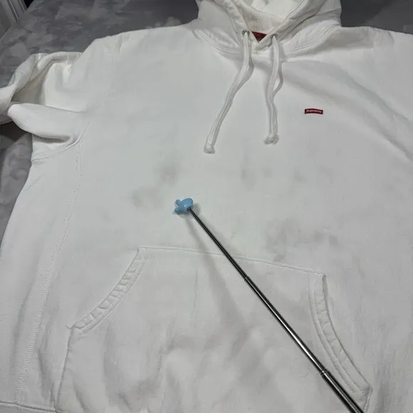 Supreme Small Box Logo Hooded Sweatshirt White Hoodie SIZE L *READ*