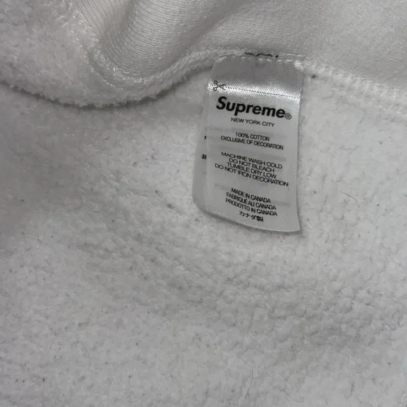 Supreme Small Box Logo Hooded Sweatshirt White Hoodie SIZE L *READ*