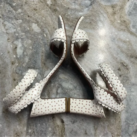 TABITHA SIMMONS LETICIA White Perforat Leather Eyelet Sandals Shoes Women’s 40