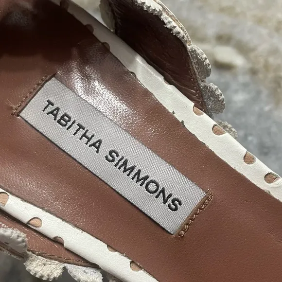 TABITHA SIMMONS LETICIA White Perforat Leather Eyelet Sandals Shoes Women’s 40