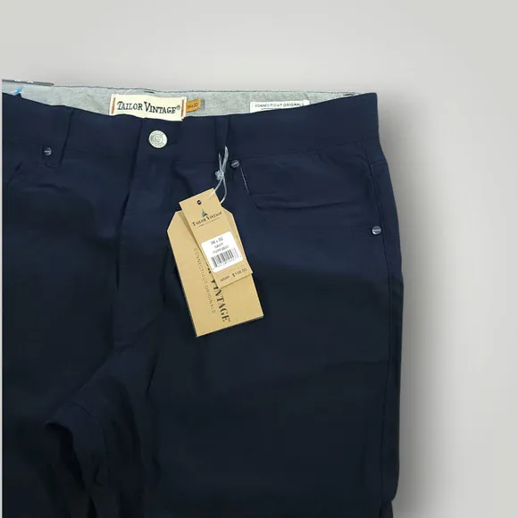 Tailor Vintage Pants 36x32 Mens Canaan Slim Fit Performance Casual Stretch Navy