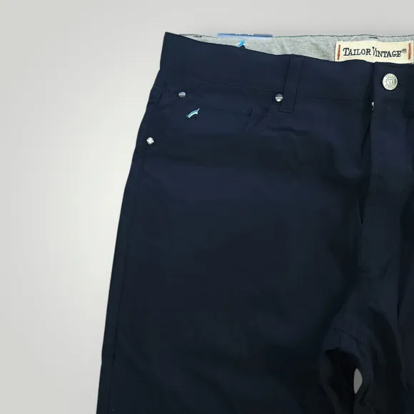 Tailor Vintage Pants 36x32 Mens Canaan Slim Fit Performance Casual Stretch Navy